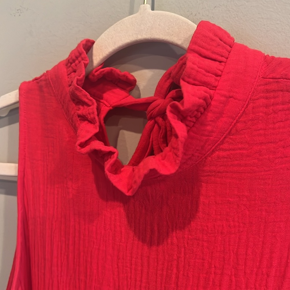 Tuckernuck || Pomander Place Red Lightweight Cotton Gauze Morgan Dress - Picture 4 of 6
